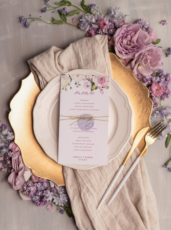 Menu boho karta dań weselnych menu weselne plan podawania posiłków, w stylu boho wasza treść 2/owb/m