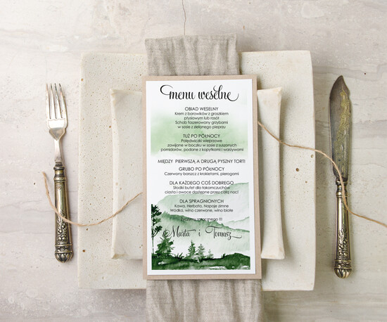 Menu boho menu weselne na stoły plan podawania posiłków, boho wasze imiona i treść 57/ccs/m