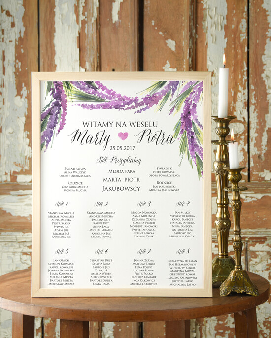 Plany stołów Plakaty Boho plansza powitanie gości i plan stołów w jednym, boho styl romantyczne kwiaty 20/cc/PL