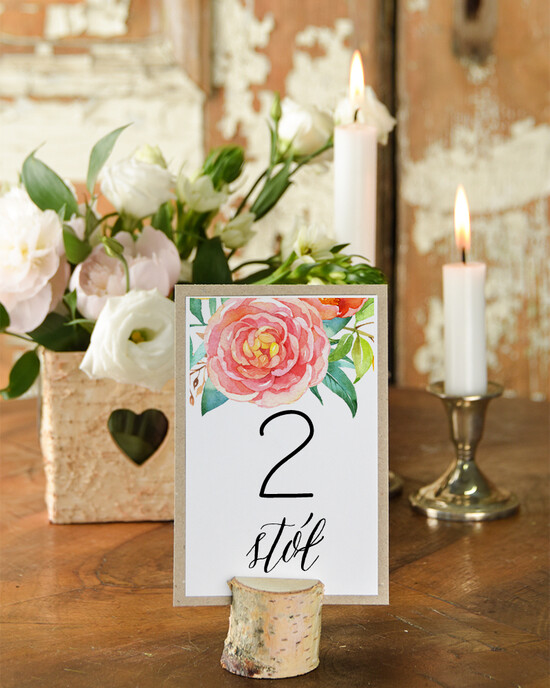 Numery na stół Boho/Etno/Pióra numerki na stół stoły weselne, usadzenie gosci w stylu boho 002/glBH1/nr