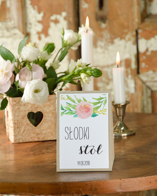 Numery na stół Boho/Etno/Pióra numery na stoły weselne, piękne kwiaty w stylu boho beda ozodoba stołu 06/bhSZ/nrS