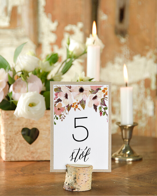 Numery na stół Boho/Etno/Pióra numerek na stół weselny, usadzenie gosci w stylu boho 13/BHsz1/nr