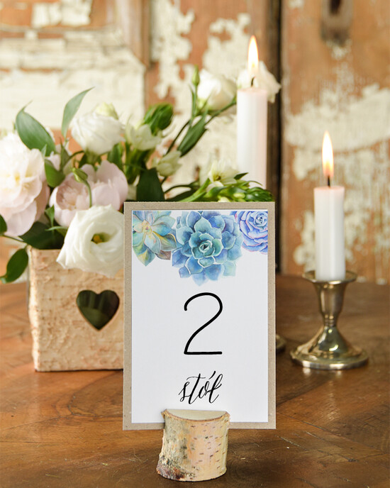 Numery na stół Rustykalne tabliczka z numerem stołu weselnego, styl rustykalny prostota i minimalizm 02/rstKSZ/nr