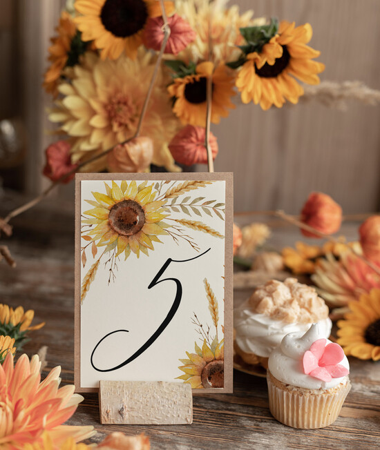 Numery na stół Rustykalne numerki na stół stoły weselne, styl rustykalny prostota i minimalizm 01/CBsz/nrS