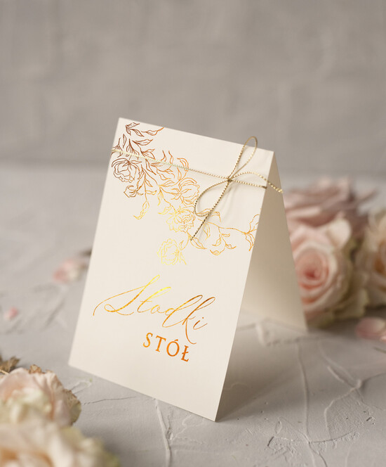 Numery na stół Glamour złote eleganckie numery na stoły na wesele, numerki na stół weselny złote w stylu glamour, ozdoba na 02/kalkas/nrS