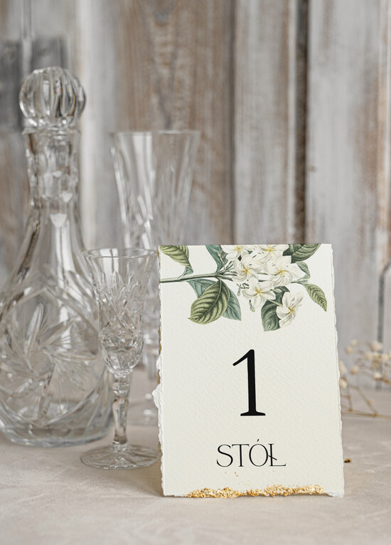 Numery na stół Glamour Złocone szarpane brzegi Numery na stoły weselne, numerki na stół stoły weselne, zlocone klasyczna el 02/WRz/nrS