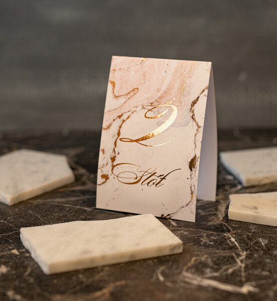 Numery na stół Glamour numery na stoły weselne, złote klasyczne i eleganckie 02/goldmarmur/nrS