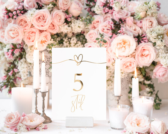 Numery na stół Glamour numerki na stoliki ślubne, zlocone w stylu glamour, eleganckie numerki na stół  02/goldWSgr/ns