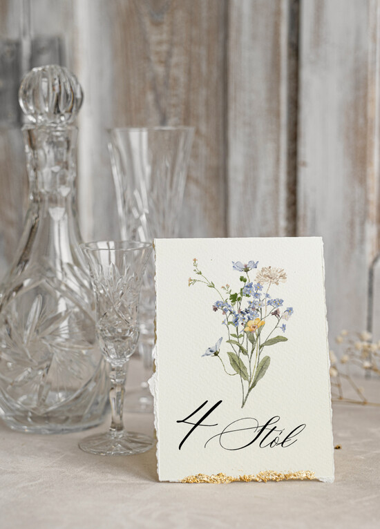 Numery na stół Glamour numery na stoły weselne, stojak z numerkiem na stół weselny, numerki na stoły weselne z płatkami zło 01/wrzlnk/nrS25