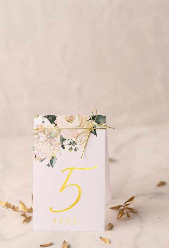 Numery na stół Glamour usadzenie gości numery na stół weselny, styl glamour zlocone i błyszczące 02/CBL/nrS