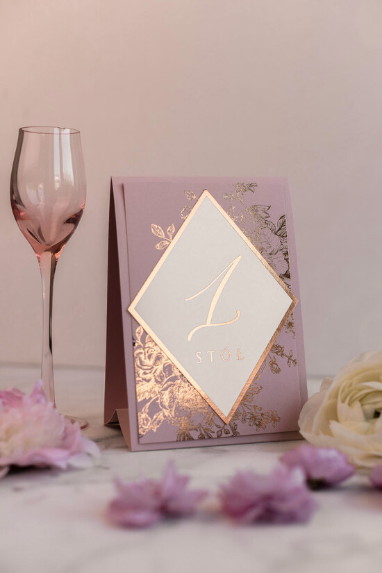 Numery na stół Glamour numerki na stoliki ślubne, złote w stylu glamour 15/glamR/nrS