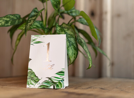 Numery na stół Glamour usadzenie gości numery na stół weselny, złote klasyczne i eleganckie 01/glamR/nrS