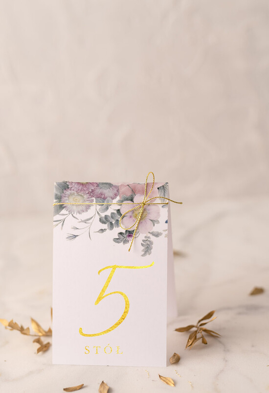 Numery na stół Glamour usadzenie gości numery na stół weselny, zlocone w stylu glamour 03/goldw/nrS