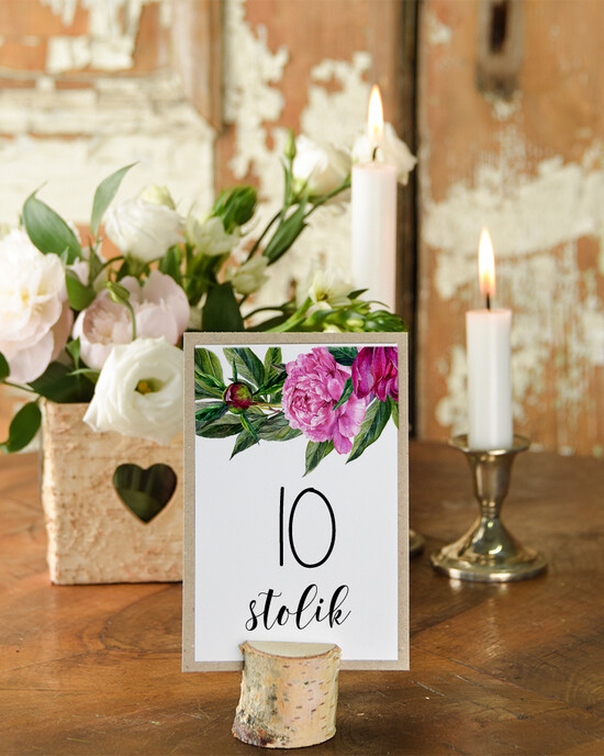 Numery na stół Otwarte jednokartkowe numery na stoły weselne, usadzenie gości klasyczne 88/ccP/nr