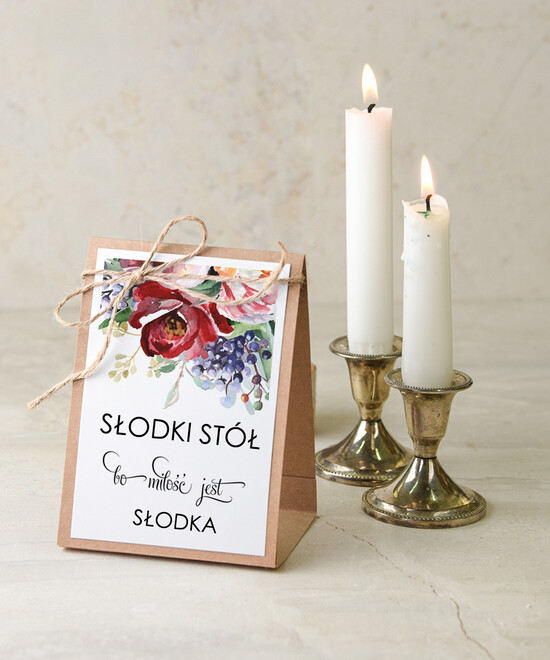 Numery na stół Otwarte jednokartkowe numery na stoły weselne, usadzenie gości klasyczne 93/cc/nrS