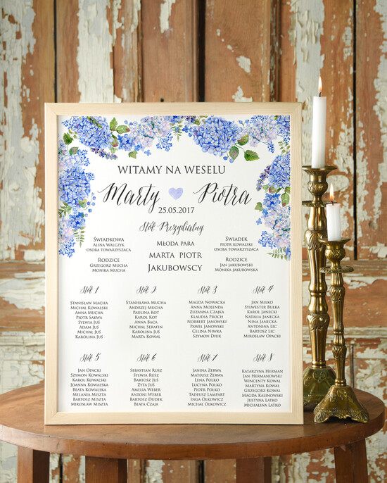 Plany stołów Plakaty Rustykalne tablica informacyjna dla gości weselnych, wybierz rozmiar rustykalne 13/rstKSZ/PL