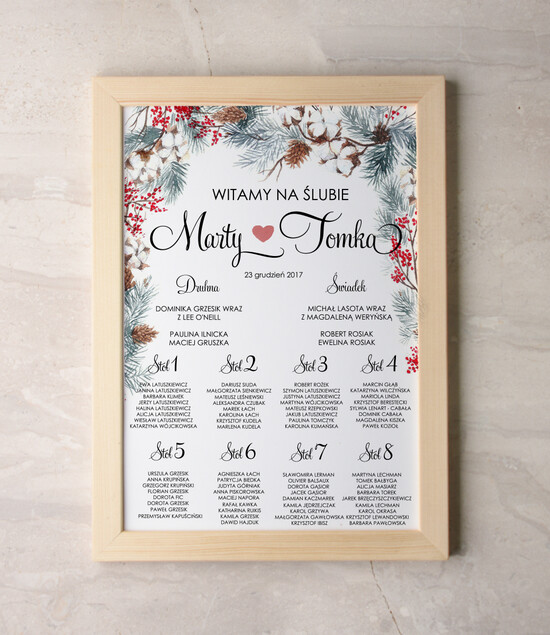 Plany stołów Plakaty Rustykalne tablica informacyjna dla gości weselnych, rustykalny styl wybierz rozmiar 62/rstPOz/PL