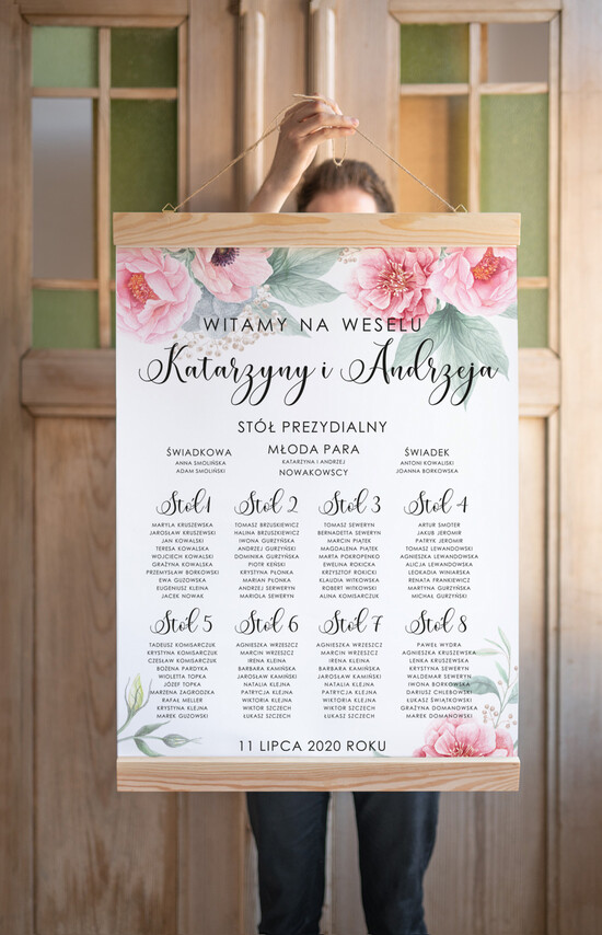 Plany stołów Plakaty Rustykalne planer ślubny plan usadzenia gości na weselu, dopasuj swoj rozmiar rustykalne 11/CB/PLD