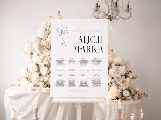 Plany stołów Plakaty Rustykalne plan stołów na wesele tablica z rozmieszczeniem gości, nowoczesna i rustykalne wybierz swoj rozmiar 11/Now/PL