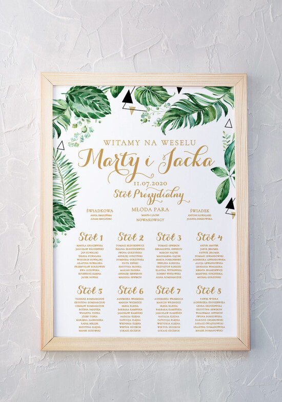 Plany stołów Plakaty Rustykalne Zielone Wesele tablica z rozmieszczeniem gości plan stołów weselnych wybierz rozmiar rustykalne   1/CB/PL