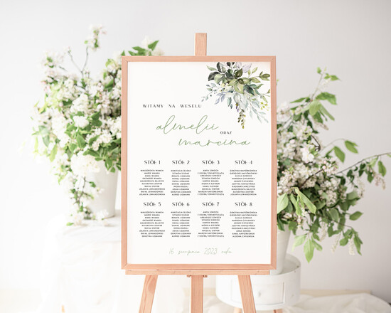 Plany stołów Plakaty Rustykalne powitanie gości na sali ślubnej i plan stołów, dopasuj swoj rozmiar rustykalne, tablica z planem sto 27/Now/PL