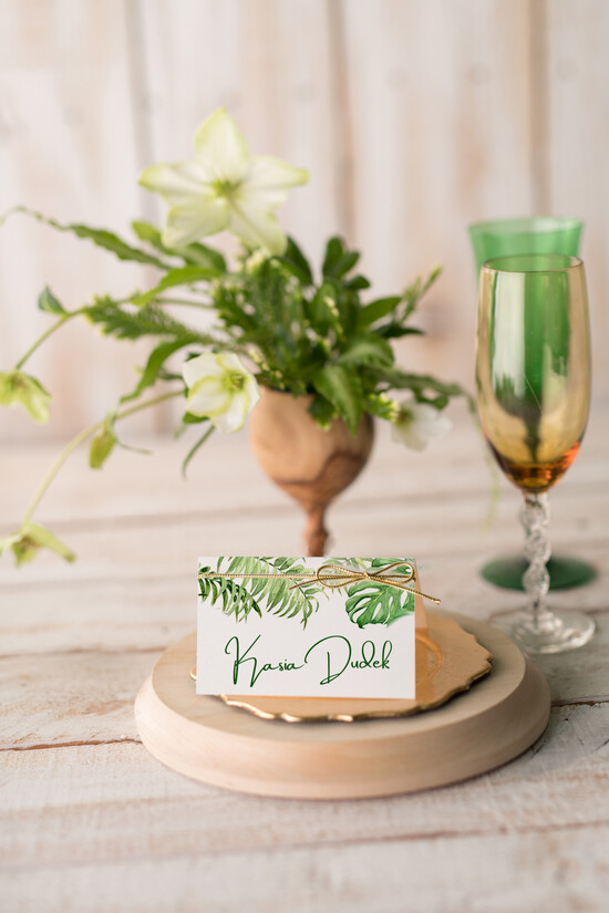 Winietki botaniczne podróżnicze  winietki ślubne wizytówki dla gości weselnych, rustykalne 02/VbotF/w