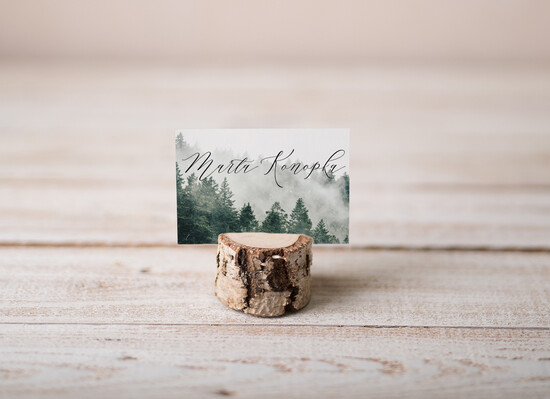 Winietki botaniczne podróżnicze  ślubne wizytówki winietki na stół weselny botaniczne drewniana podkładka 09/Abot/w