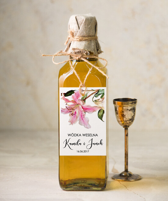 Zawieszki na butelki botaniczne podróżnicze  ślubne zawieszki na alkohol, botaniczne tekst dowolny 02/bot/zw