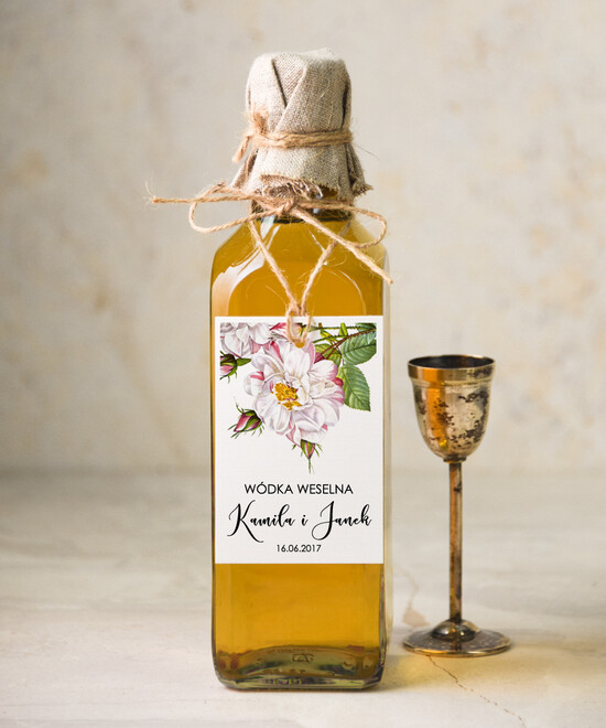 Zawieszki na butelki botaniczne podróżnicze  zawieszki na nalewki weselne, botaniczne dowolne teksty 03/bot/zw