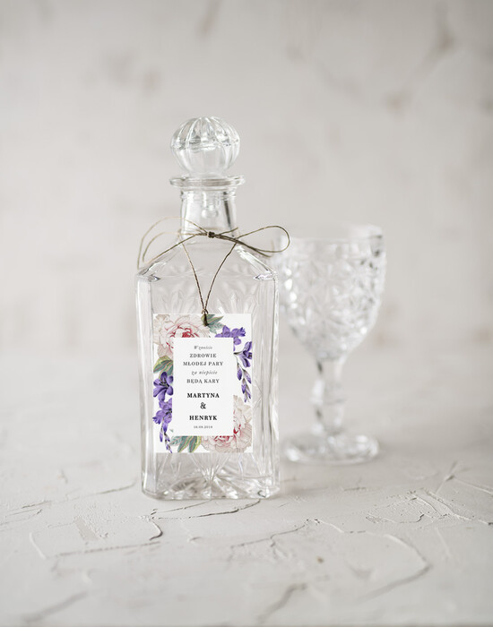 Zawieszki na butelki botaniczne podróżnicze  zawieszki na wódkę weselną, boho z waszą treścią 03/Vbot/zw