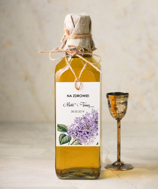 Zawieszki na butelki botaniczne podróżnicze  zawieszki na alkohole weselne, botaniczne z waszą treścią 03/kolblak/zw