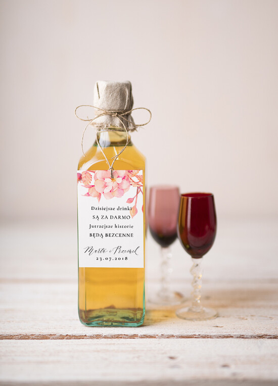 Zawieszki na butelki botaniczne podróżnicze  etykiety na butelki weselne, botaniczne tekst dowolny 05/Abot/zw