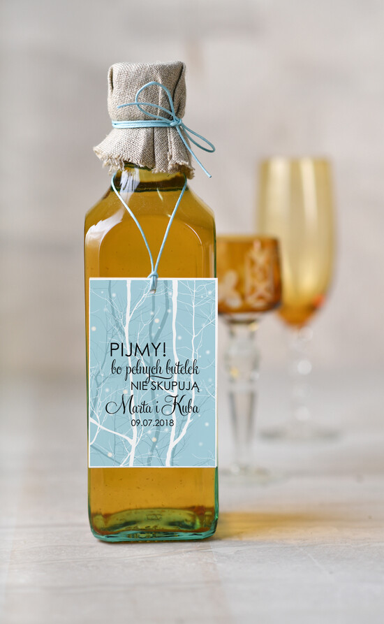 Zawieszki na butelki botaniczne podróżnicze  zawieszka etykieta na alkohole weselne, eleganckie z dowolną treścią 05/kolb/zw