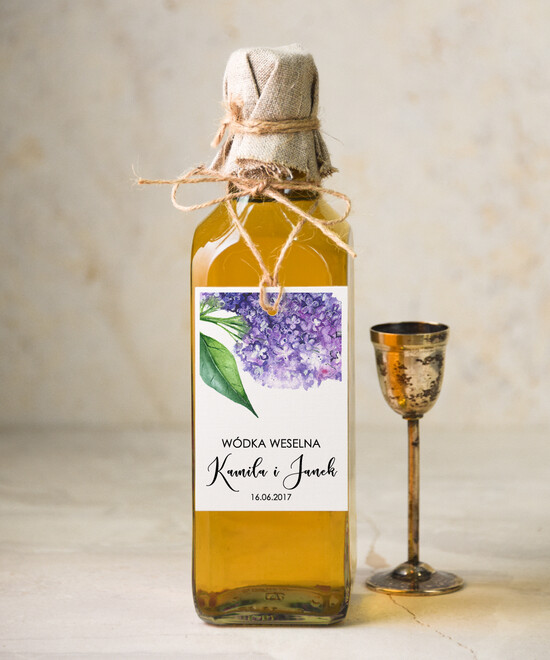 Zawieszki na butelki botaniczne podróżnicze  etykieta na wódkę zawieszka na alkohol weselny, botaniczne z waszą treścią 06/bot/zw