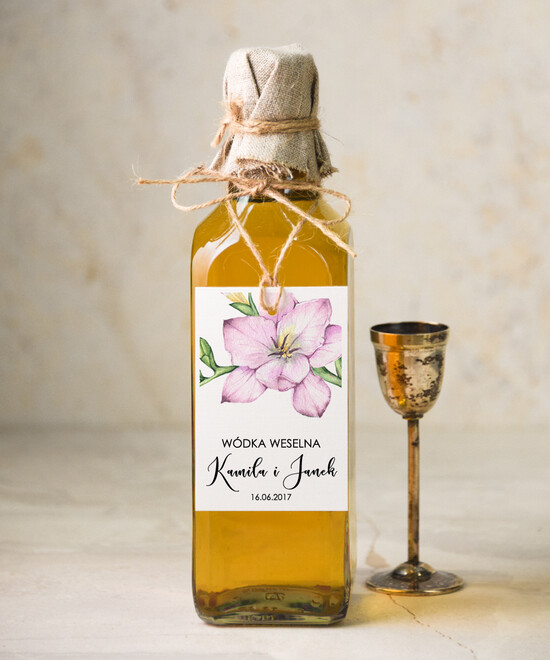 Zawieszki na butelki botaniczne podróżnicze  zawieszka etykieta na alkohole weselne, eleganckie z dowolną treścią 08/bot/zw