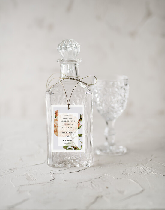 Zawieszki na butelki botaniczne podróżnicze  etykiety na wódkę weselną, botaniczne tekst dowolny 11/Vbot/zw