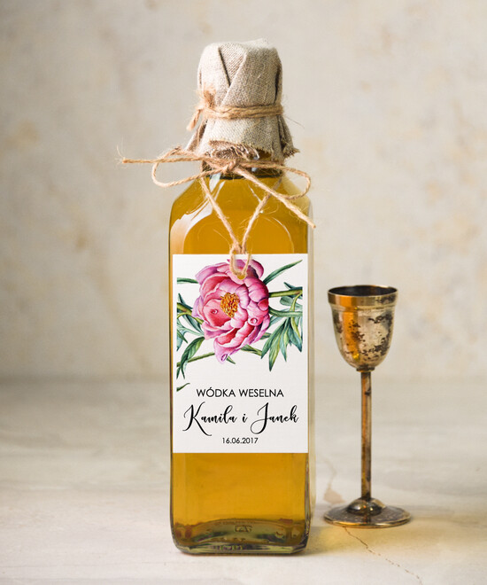 Zawieszki na butelki botaniczne podróżnicze  ślubne zawieszki na alkohole, boho z waszą treścią 11/bot/zw