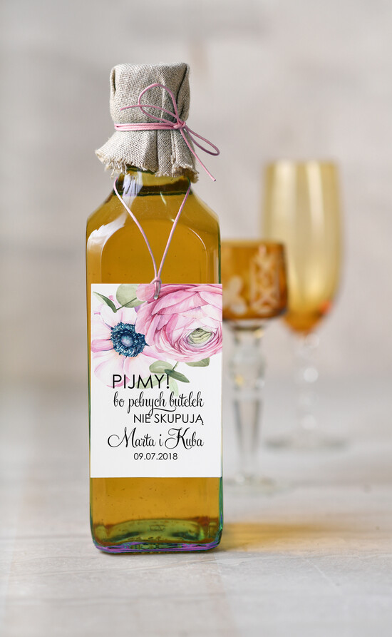 Zawieszki na butelki botaniczne podróżnicze  zawieszki na wódkę weselną, botaniczne z duzo tekstow 12/botKAL/zw