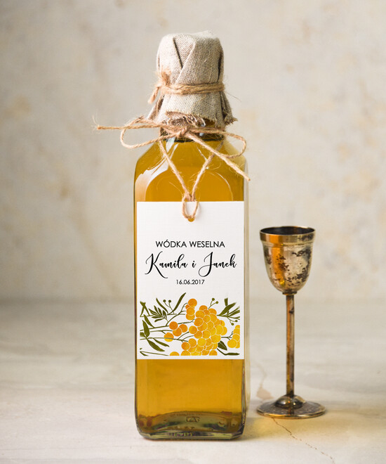 Zawieszki na butelki botaniczne podróżnicze  etykieta na wódkę zawieszka na alkohol weselny, botaniczne dowolne teksty 14/bot/zw