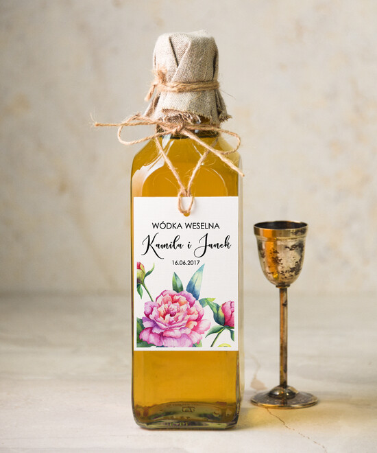 Zawieszki na butelki botaniczne podróżnicze  zawieszka na alkohol weselny, botaniczne z duzo tekstow 16/bot/zw