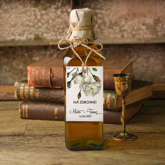 Zawieszki na butelki botaniczne podróżnicze  zawieszka na alkohol weselny, botaniczne z duzo tekstow 24/bot/zw