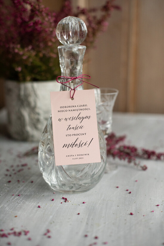 Zawieszki na butelki botaniczne podróżnicze  etykieta na wódkę zawieszka na alkohol weselny botaniczne z waszą treścią  01/foldwrz/zw