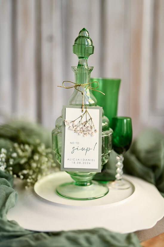 Zawieszki na butelki botaniczne podróżnicze  zawieszka na weselny alkohol, zawieszki na ślubny trunek, zawieszki na nalewki weselne, personalizow 01/gipsLakG/zw25