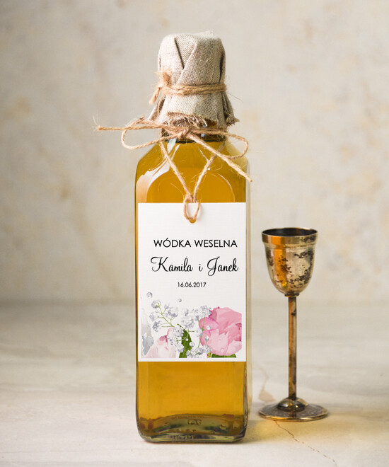 Zawieszki na butelki botaniczne podróżnicze  zawieszki na alkohole weselne, botaniczne tekst dowolny 05/botKAL/zw