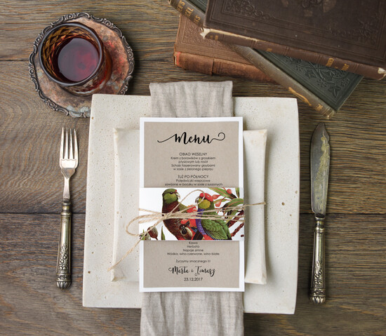 Menu botaniczne podróżnicze  menu weselne karta dań weselnych, botaniczne z dowolną treścia 29/bot/m