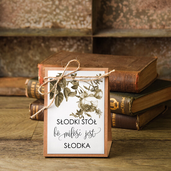 Numery na stół botaniczne podróżnicze  numerek na stół weselny, kwiatowe romantyczne boho 21/bot/nrS