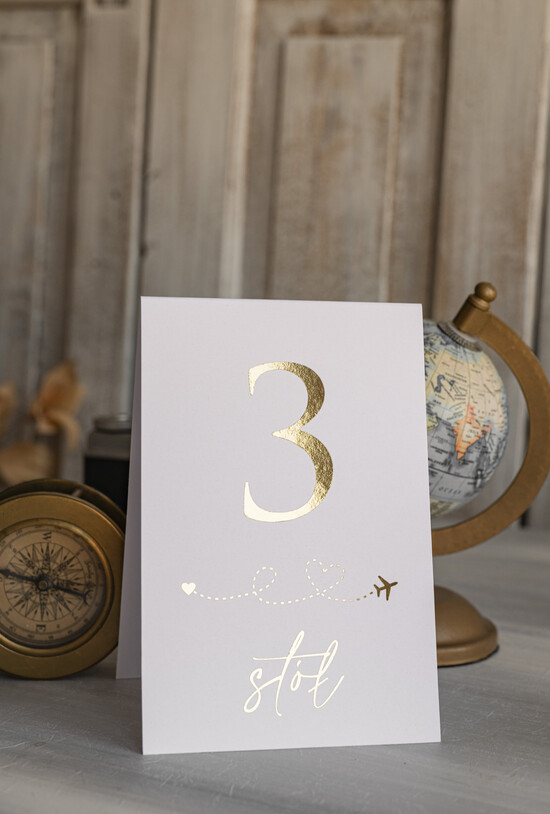 Numery na stół botaniczne podróżnicze  podróżnicze numerki na stół weselny, numeracja stołów weselnych, tematyczne numery na stoły weselne, 01/passKzl/nrS