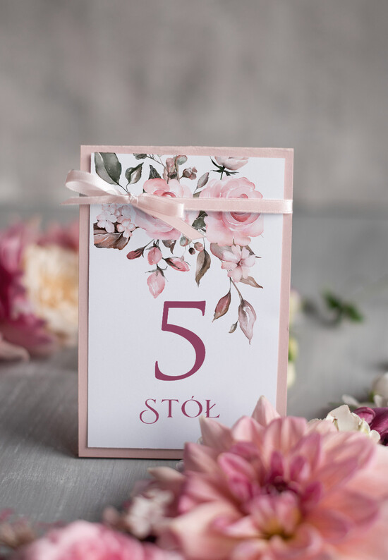 Numery na stół botaniczne podróżnicze  numery na stół gości weselnych rusykalne kwiatowe wzory    01/kieszW/nrS