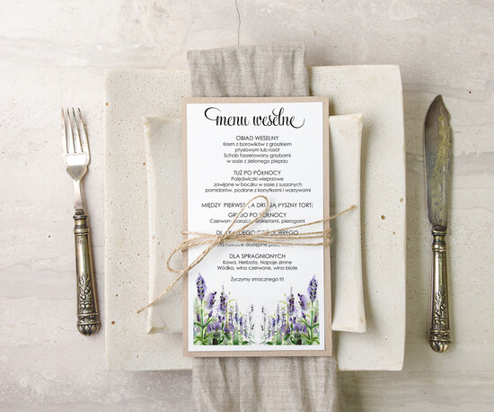 Menu akwarele weselne menu karta dań weselnych, akwarelki dowolna tresc 12/akwECO/m