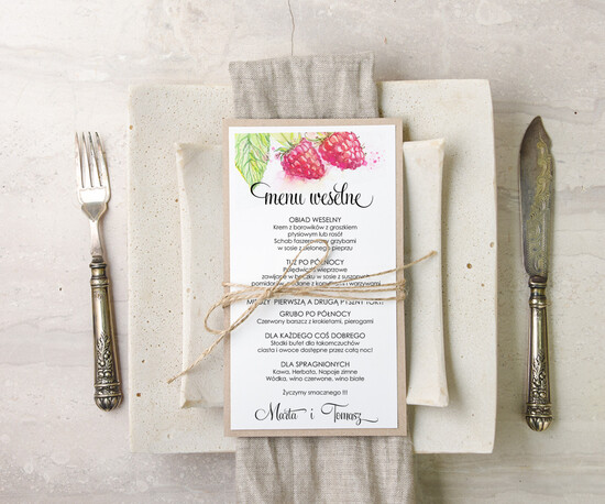 Menu akwarele menu weselne na stoły karta dań weselnych, dowolna tresc akwarele 16/akwECO/m